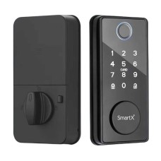 SmartX SX-DBL05 Bluetooth Smart Deadbolt Door Lock With Fingerprint, Password, Card, App & Key Unlock (Black)